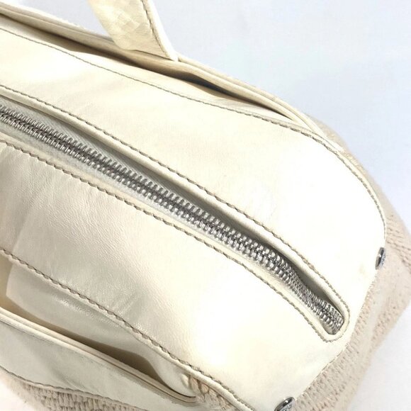 CHANEL CC CC Mark logo Tote Bag Shoulder Bag Hand Bag Leather/Canvas Beige/White - Picture 11 of 16